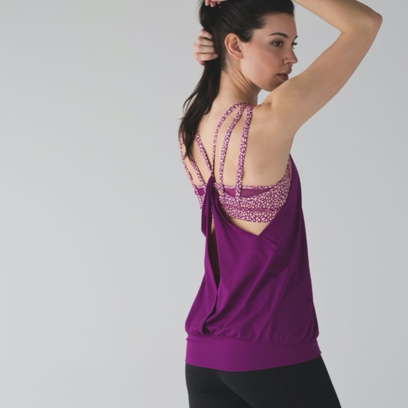 Lululemon Nouveau Limits Strap Back Tank Size 4 Plum - Picture 2 of 9